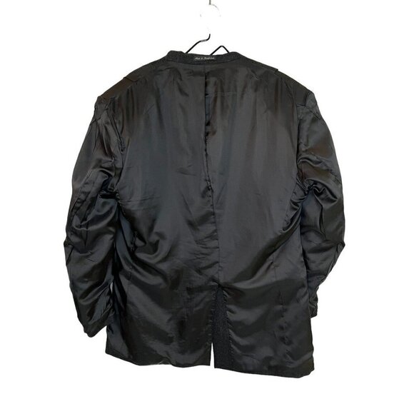 Savile Row Sport Coat Blazer Jacket Size 44 L Gray 100% Wool Tweed Herringbone - Picture 14 of 15